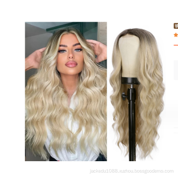 Front lace big wave wig women's new Europea